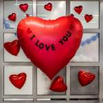 Шар (63''/160 см) Сердце, Красный, Металлик, 1 шт. в уп., 23913P