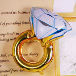 Шар с клапаном (16''/41 см) Мини-фигура, Кольцо с бриллиантом, 1 шт., 17152