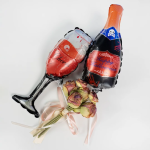 Шар с клапаном (14''/36 см) Мини-фигура, Бокал Шампанское на Хэллоуин, 1 шт., 21896