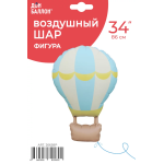 Шар (34''/86 см) Фигура, Воздушный шар, Голубой, Сатин, 1 шт. в уп., 26658P