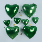 Шар (9''/23 см) Мини-сердце, Зеленый, 1 шт., 09020GR