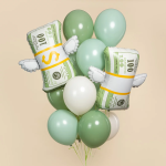 Шар (29''/74 см) Фигура, Доллары с крыльями, 1 шт. в уп., 26739