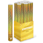 Пневмохлопушка (24/60 см), Волны, Звезды фольга, Золото, 1 шт., 823172