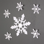 Декоративное украшение Снежинки Льдинки, 4 и 10 см, Белый, 11 шт., 6230833