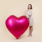 Шар (63''/160 см) Сердце, Фуше, Сатин, 1 шт. в уп., 26935