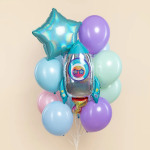 Шар (29''/74 см) Фигура, Космическая ракета, Голография, 1 шт., 27385NP