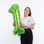 Шар (40''/102 см) Цифра, 1 Пиксели, Зеленый, 1 шт. в уп., 26901