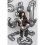 Шар (40''/102 см) Цифра, 1 Slim, Лунное Серебро, Матовый, 1 шт. в уп., B901911MMS