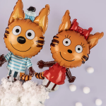 Шар с клапаном (13''/33 см) Мини-фигура, Три Кота, Коржик, 5 шт. в уп., 402118