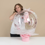 Шар (30''/76 см) Сфера, Deco Bubble, широкий клапан, Прозрачный, Кристалл, 5 шт. в уп., 551030