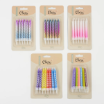 Свечи Северное сияние, Градиент, 0,7*8 см, 6 шт. с держат., 802975