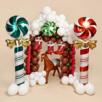 Шар (59''/150 см) Фигура, Леденец трость с бантом, Зеленый/Золото, 1 шт. в уп., 25036P