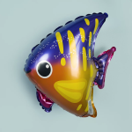 Шар (14''/36 см) Мини-фигура, Тропическая рыбка, 1 шт., 902885