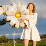 Шар (35''/89 см) Цветок, Ромашка, 1 шт., 23515