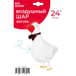 Шар 3D (24''/61 см) Ходячая Фигура, Гусь, Белый, 1 шт. в уп., 24003P