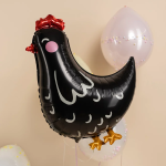 Шар (30''/76 см) Фигура, Курица, Черный, 1 шт., 26302