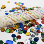 Пневмохлопушка (12/30 см), С Днем Рождения, Круги фольга, Ассорти, 1 шт., 923005