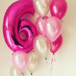 Шар (40''/102 см) Цифра, 6, Фуше, 1 шт. в уп., B901766F