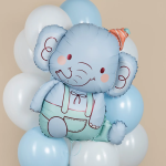 Шар (35''/89 см) Фигура, Слоник в колпачке, Голубой, 1 шт. в уп., 29299B