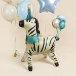 Шар (43''/109 см) Фигура 3D, Цирк, Зебра в колпачке, 1 шт. в уп., 26776