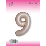 Шар (40''/102 см) Цифра, 9 Slim, Звездное Золото, Матовый, 1 шт. в уп., B901919MSG