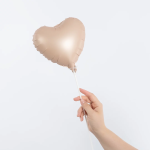 Шар с клапаном (10''/25 см) Мини-сердце, Карамель, Сатин, 1 шт., 27271