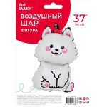 Шар (37''/94 см) Фигура, Белый песик, 1 шт. в уп., 26424