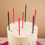 Свечи Черный/Фуше, 0,55*14,5 + 1 см, 8 шт. с держат., 630259