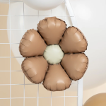 Шар с клапаном (15''/38 см) Мини-цветок, Ромашка, Бежевый, Сатин, 5 шт. в уп., 27501