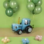 Шар (28''/71 см) Фигура 3D, Синий Трактор, 1 шт. в уп., 20131