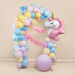 Шар (43''/109 см) Фигура, Голова, Звездный Единорог, Розовый, 1 шт., 27387