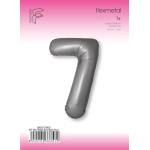 Шар (40''/102 см) Цифра, 7 Slim, Лунное Серебро, Матовый, 1 шт. в уп., B901917MMS