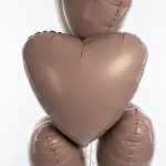 Шар (19''/48 см) Сердце, Мистик, Кофе Латте, Сатин, 1 шт., 221080