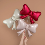 Шар с клапаном (20''/51 см) Фигура, Бант (надув воздухом), Красный, Сатин, 1 шт., 26461