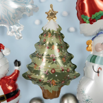 Шар (14''/36 см) Мини-фигура, Новогодняя елочка, 1 шт., G72173