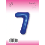 Шар (40''/102 см) Цифра, 7 Slim, Синий хром, Металлик, 1 шт. в уп., B901917AR