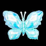 Шар (38''/97 см) Фигура, Бабочка (надув воздухом), Голубой, Хамелеон, 1 шт. в уп., 24985