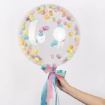 Шар (18''/46 см) Сфера, Deco Bubble (черная упаковка), Прозрачный, Кристалл, 10 шт. в уп., 5503182