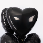 Шар (18''/46 см) Сердце, Черный, 1 шт., 201500N