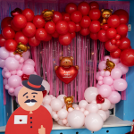 Шар (30''/76 см) Фигура, Мишка с сердцем, Сатин, 1 шт. в уп., 13504