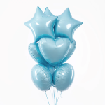 Шар (18''/46 см) Сердце, Голубой, Макарунс, 1 шт., 201500AB
