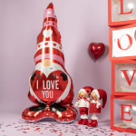 Шар 3D (58''/147 см) Фигура на подставке, Гном с сердечком, 1 шт. в уп., 23931