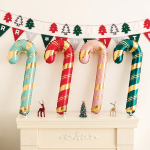 Шар (29''/74 см) Фигура, Леденец трость (надув воздухом), Голубой/Золото, 1 шт. в уп., 25030P