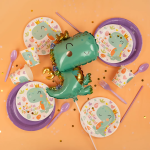 Шар с клапаном (14''/36 см) Мини-фигура, Динозаврик в короне, 1 шт., 23620