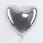 Шар (18''/46 см) Сердце, Серебро, 1 шт., 201500P