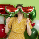 Шар с клапаном (17''/43 см) Мини-фигура, Долька арбуза, 1 шт., 17211