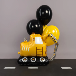 Шар 3D (37''/94 см) Фигура на подставке, Экскаватор, Сатин, 1 шт., 27784