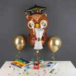 Шар 3D (30''/76 см) Фигура, Сова Выпускник, 1 шт. в уп., 25346-P