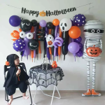 Шар с клапаном (17''/43 см) Мини-фигура, Маленькое привидение с тыквой, 1 шт., 26060