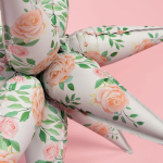 Шар 3D (26''/66 см) Звезда, Составная, Нежные цветы, 1 шт. в уп., 24828